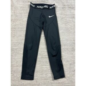 Nike Pro Tight Fit‎ Black Leggings Big Kids Size XS Athleisure AQ9042-010